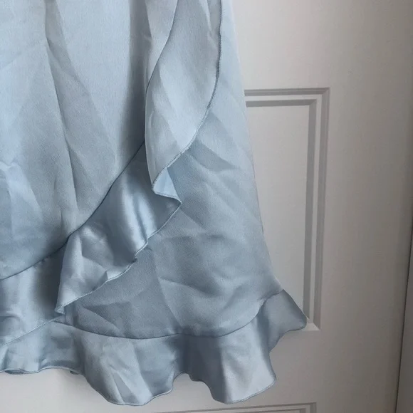 DYNAMITE Ruffled Hem Blue Dress - Picture 6 of 8